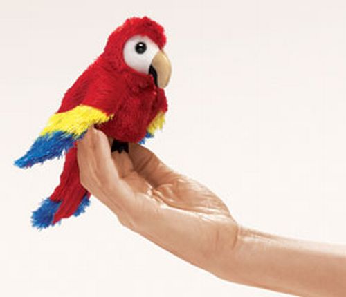 folkmanis Mini Macaw Scarlet puppet